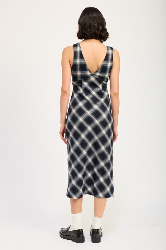 PLAID BIAS MAXI DRESS - Mack & Harvie