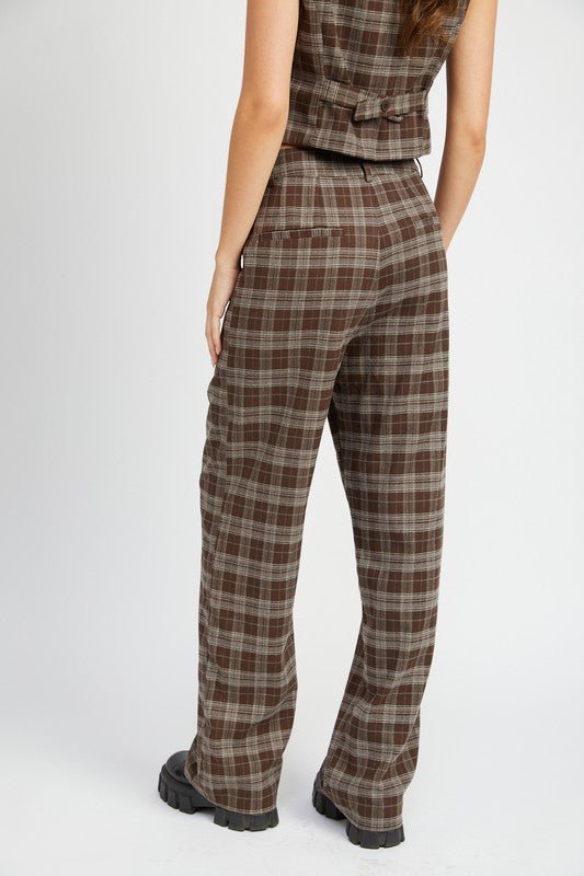 PLAID HIGH WAIST TROUSERS - Mack & Harvie