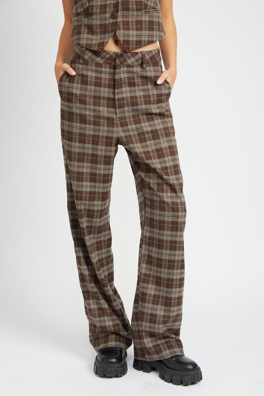 PLAID HIGH WAIST TROUSERS - Mack & Harvie