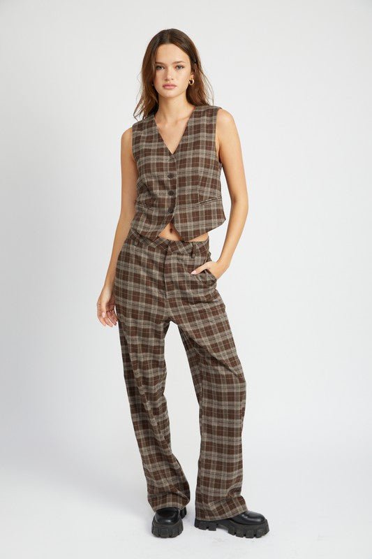 PLAID HIGH WAIST TROUSERS - Mack & Harvie