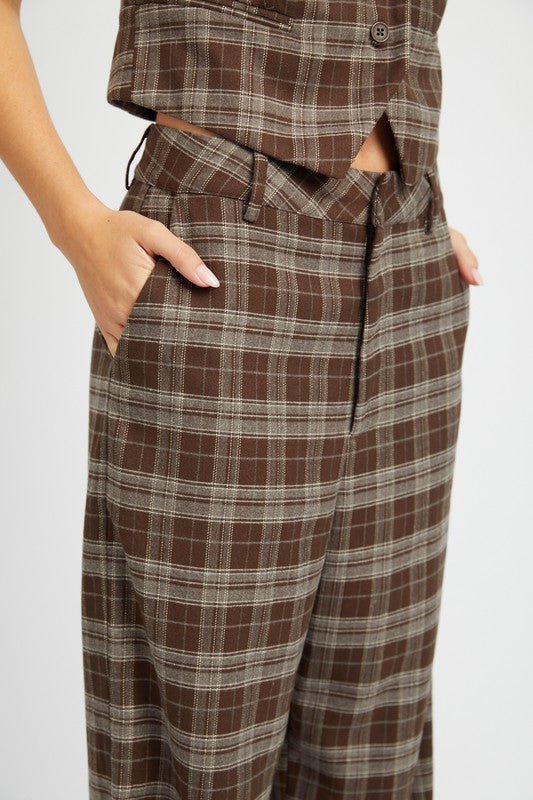 PLAID HIGH WAIST TROUSERS - Mack & Harvie