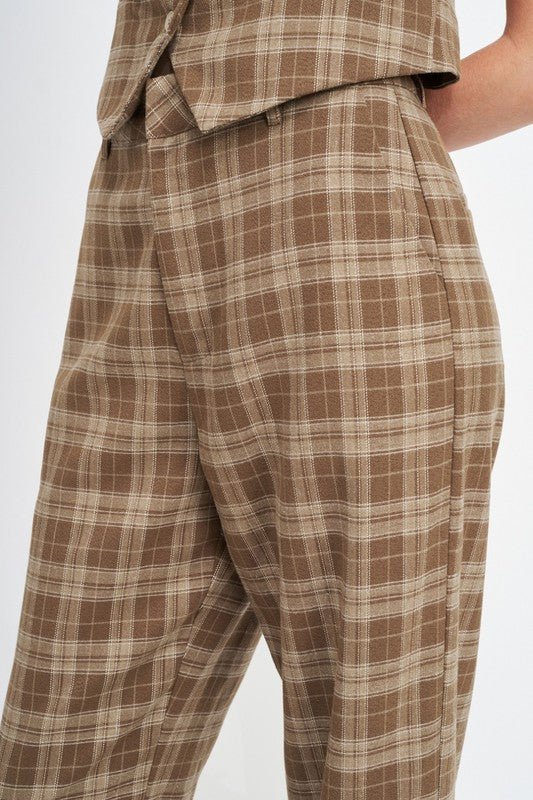 PLAID HIGH WAIST TROUSERS - Mack & Harvie