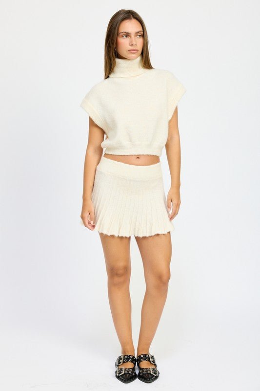 PLEATED MINI FRINGE SKIRT - Mack & Harvie