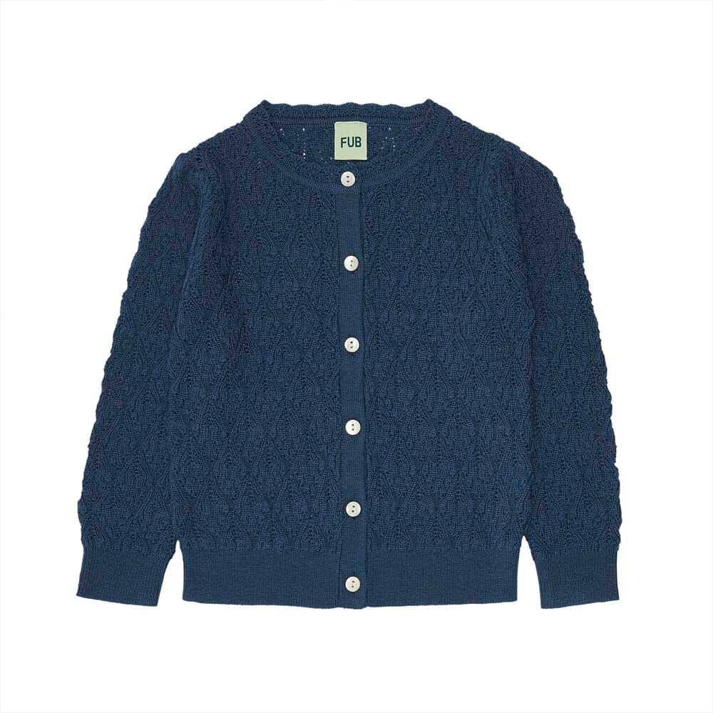 Pointelle & Lace Cardigan - Indigo - Mack & Harvie