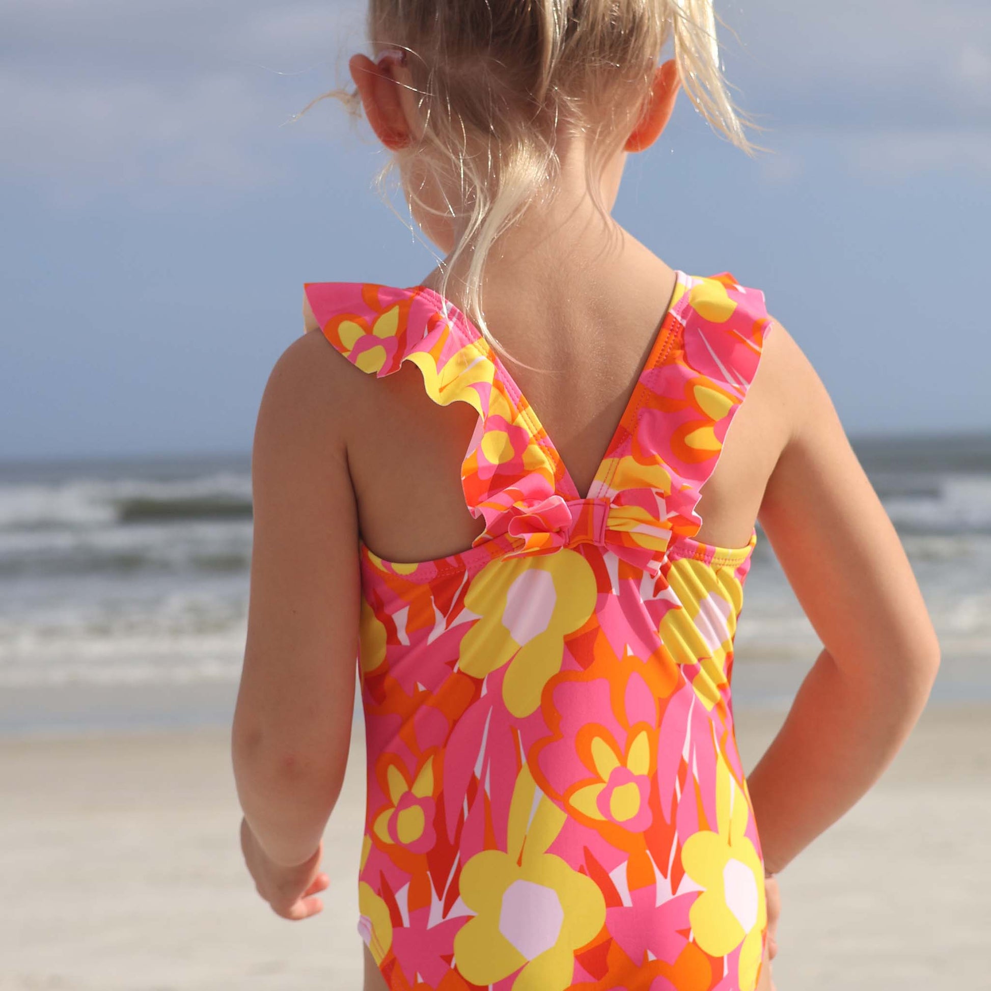 Pop of Sunshine Ruffle Shoulder Swimsuit - Mack & Harvie