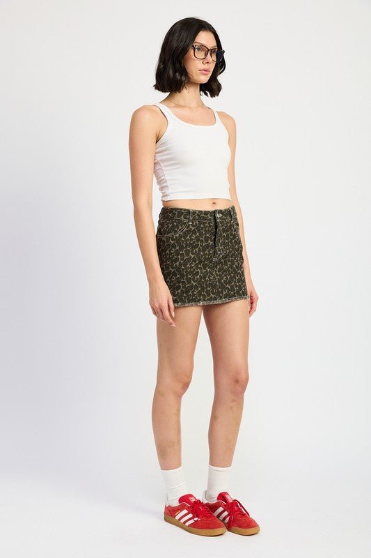 PRINTED DENIM SKIRT - Mack & Harvie