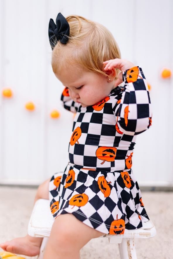 PUMPKIN CHECKMATE DREAM BODYSUIT DRESS - Mack & Harvie