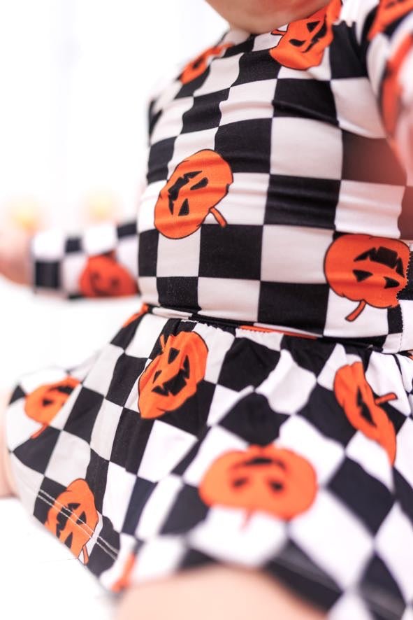 PUMPKIN CHECKMATE DREAM BODYSUIT DRESS - Mack & Harvie