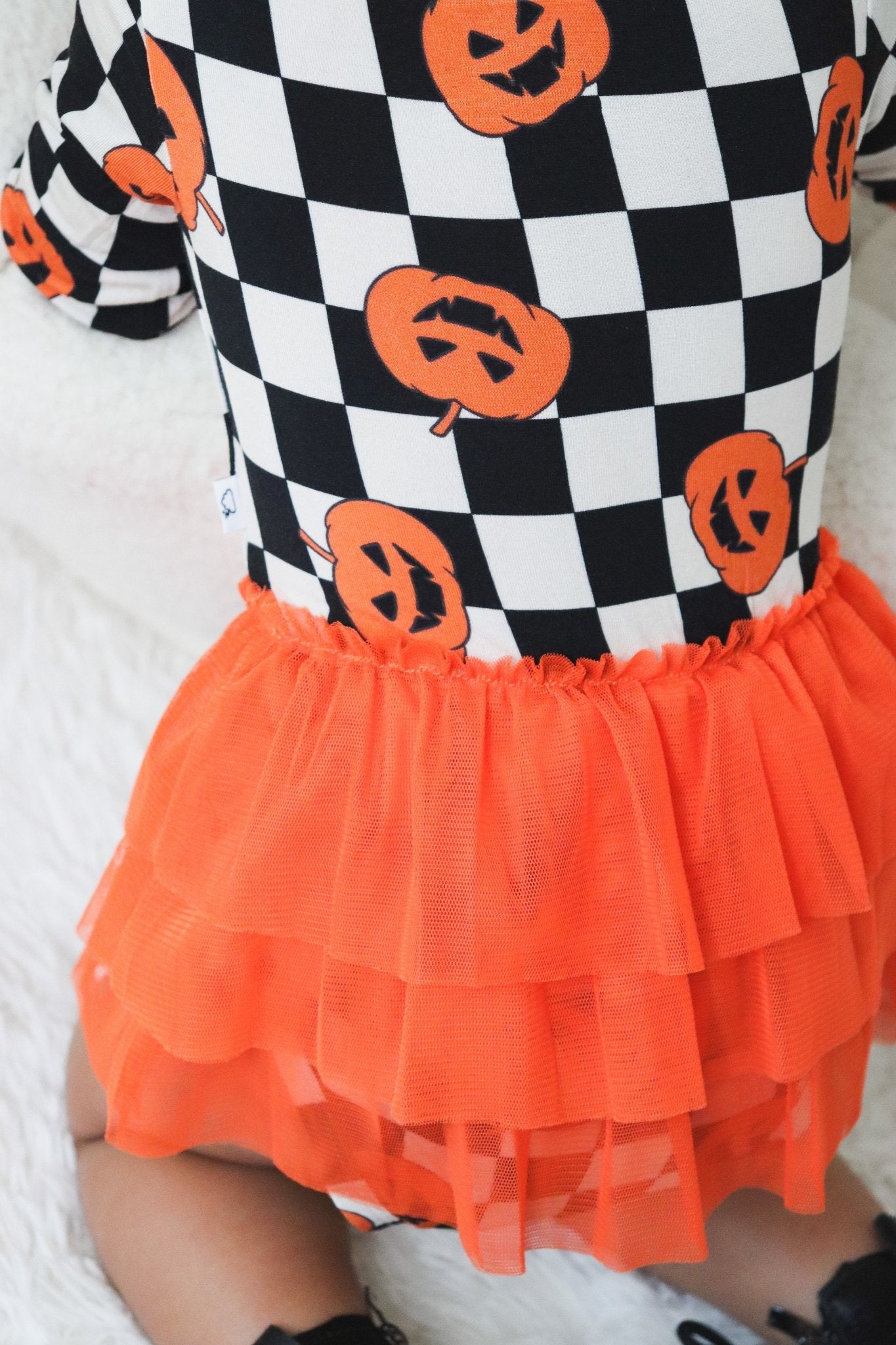 PUMPKIN CHECKMATE DREAM TUTU BODYSUIT DRESS - Mack & Harvie