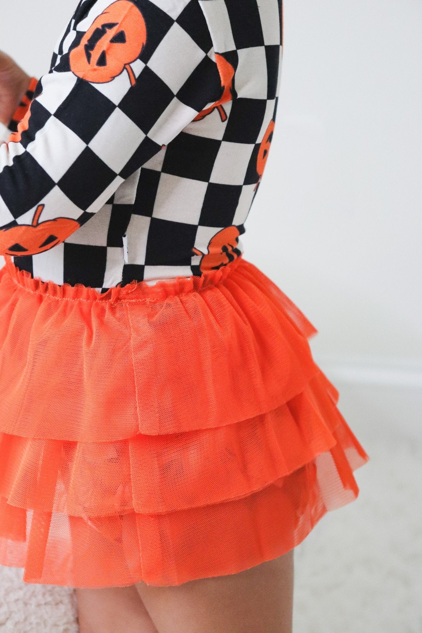 PUMPKIN CHECKMATE DREAM TUTU BODYSUIT DRESS - Mack & Harvie