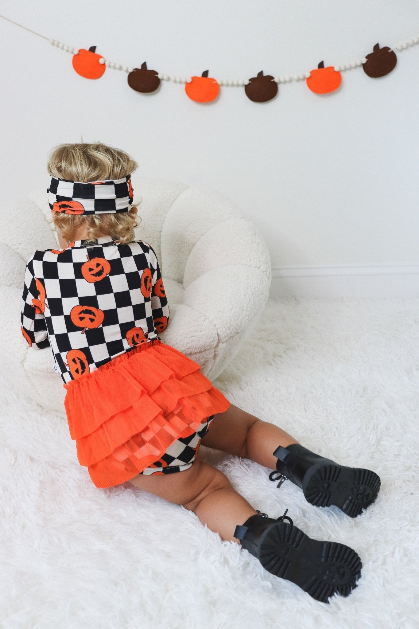 PUMPKIN CHECKMATE DREAM TUTU BODYSUIT DRESS - Mack & Harvie