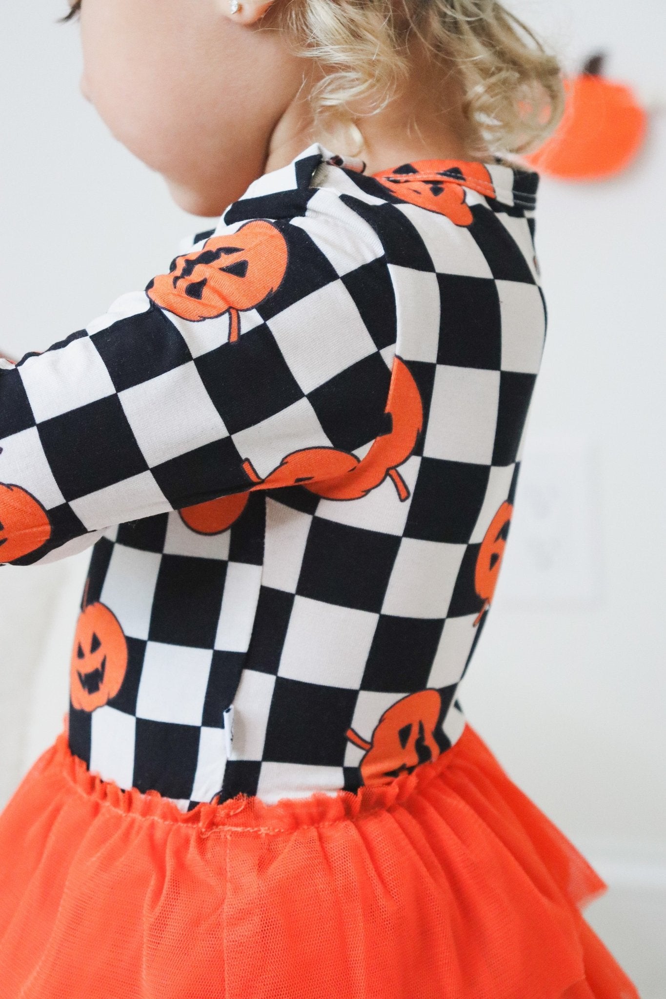 PUMPKIN CHECKMATE DREAM TUTU BODYSUIT DRESS - Mack & Harvie