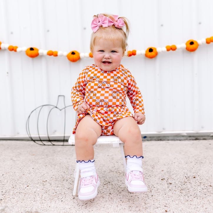 PUMPKIN CHECKS DREAM BODYSUIT DRESS - Mack & Harvie