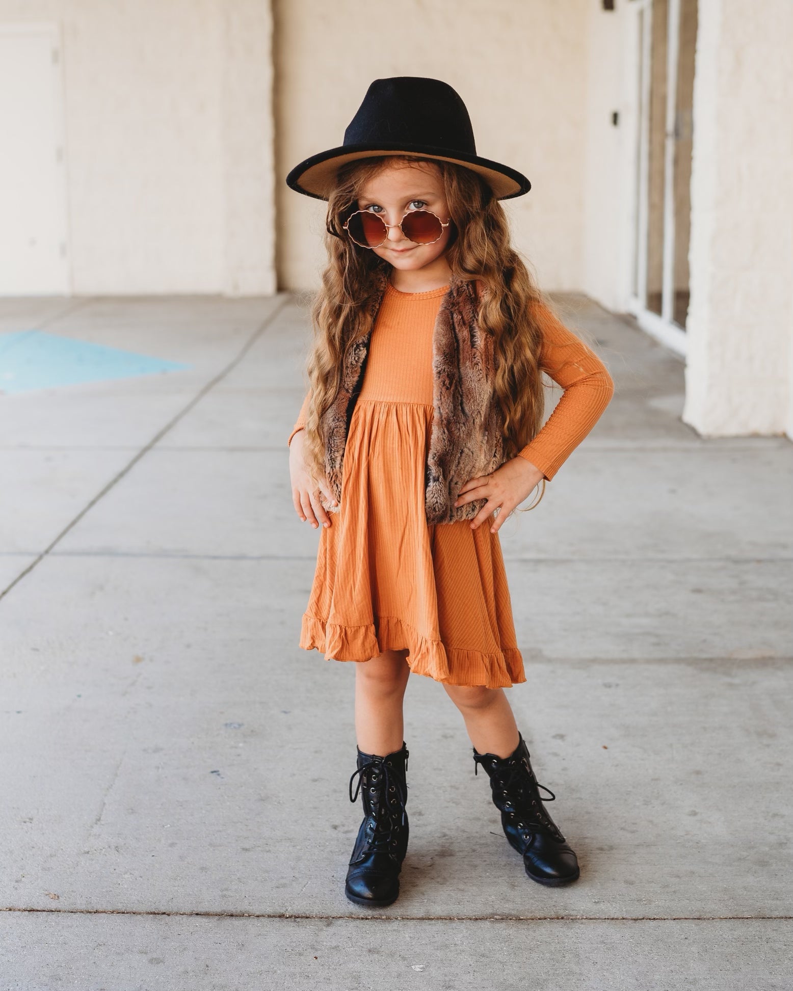 PUMPKIN RIB DREAM RUFFLE DRESS - Mack & Harvie