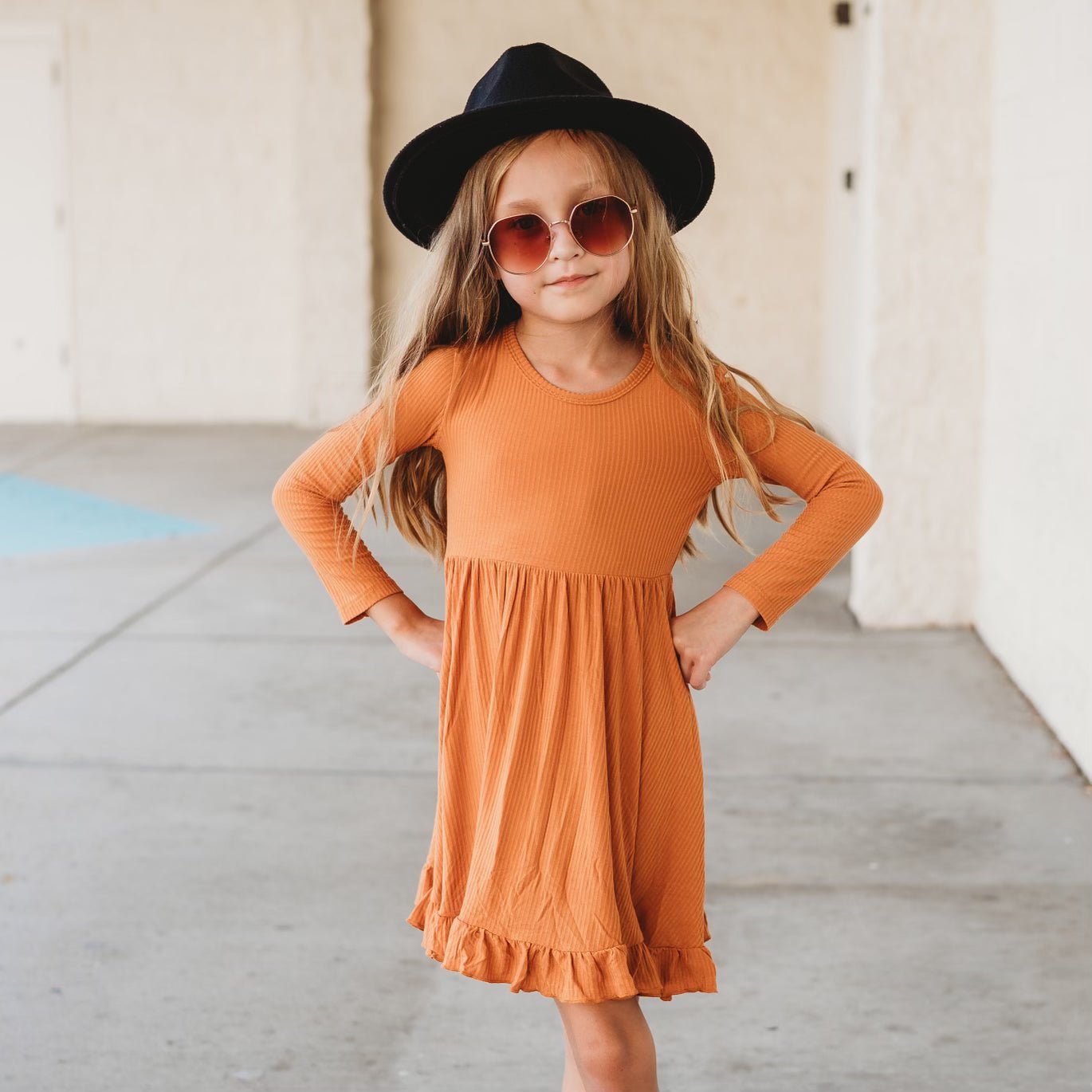 PUMPKIN RIB DREAM RUFFLE DRESS - Mack & Harvie