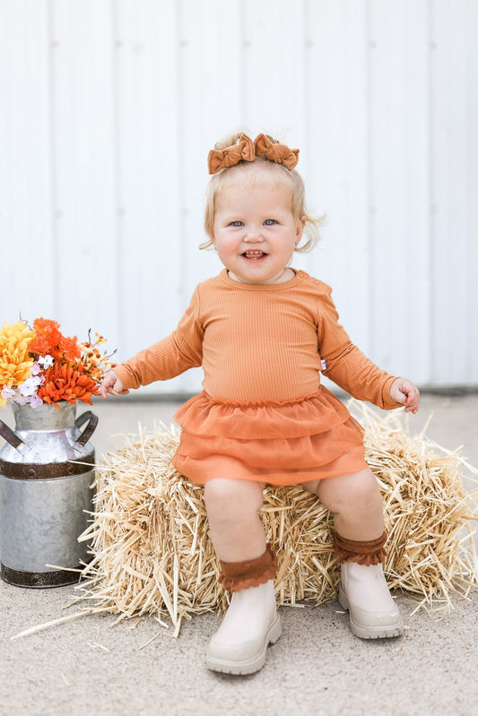 PUMPKIN RIB DREAM TUTU BODYSUIT DRESS - Mack & Harvie