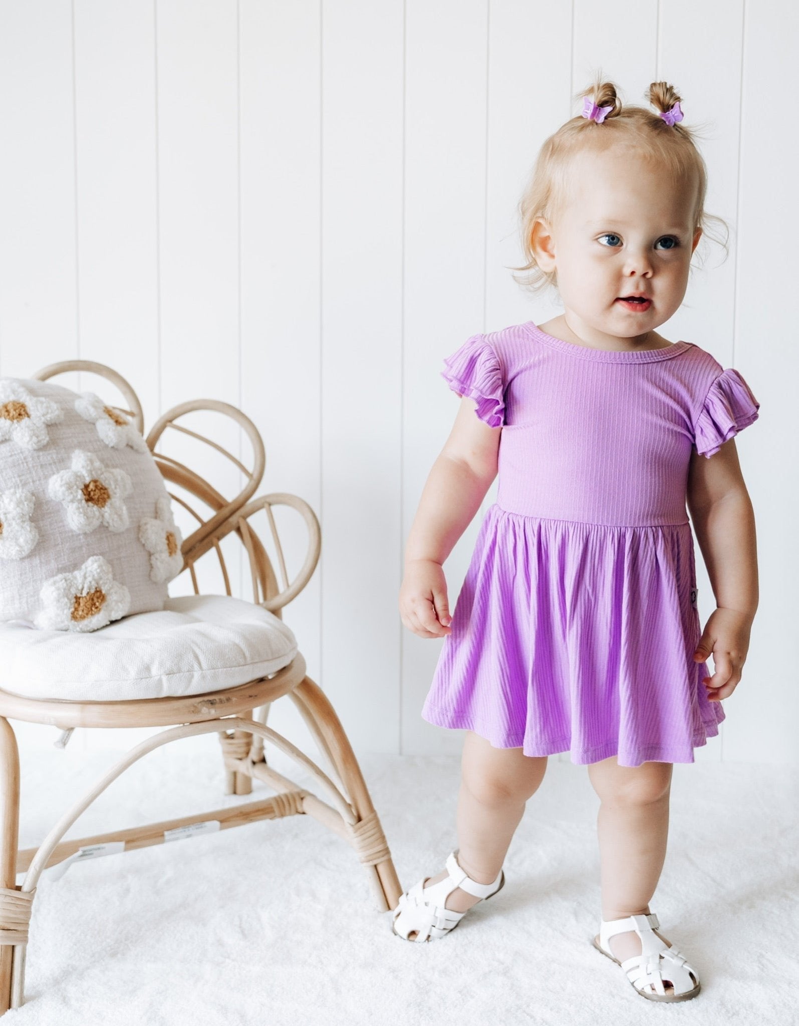 PURPLE RIB DREAM CAP SLEEVE BODYSUIT DRESS - Mack & Harvie