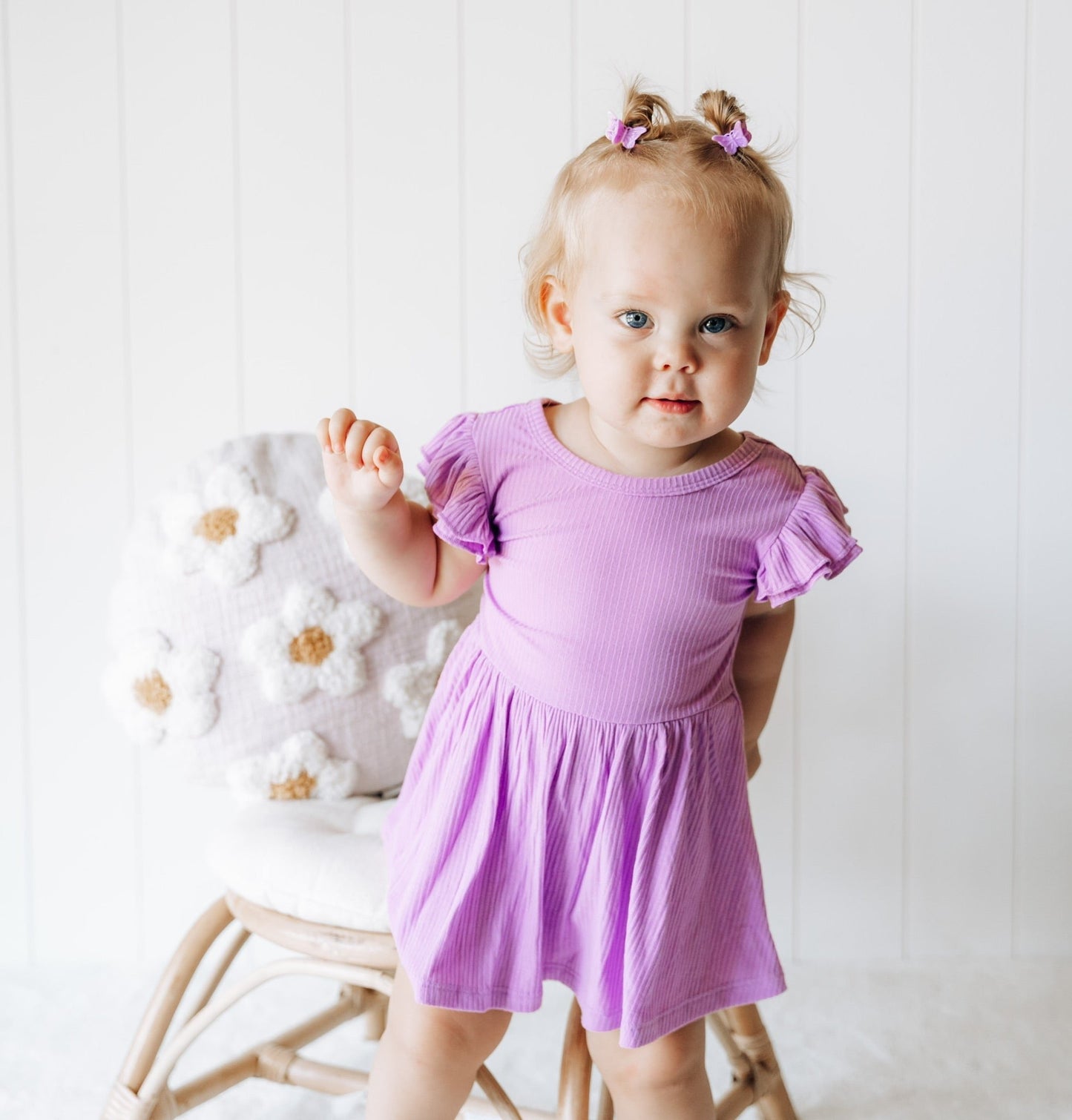 PURPLE RIB DREAM CAP SLEEVE BODYSUIT DRESS - Mack & Harvie