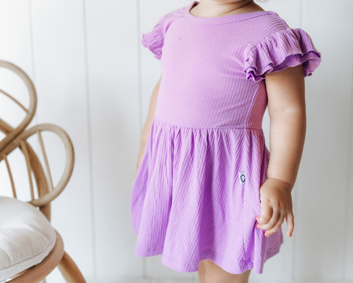 PURPLE RIB DREAM CAP SLEEVE BODYSUIT DRESS - Mack & Harvie