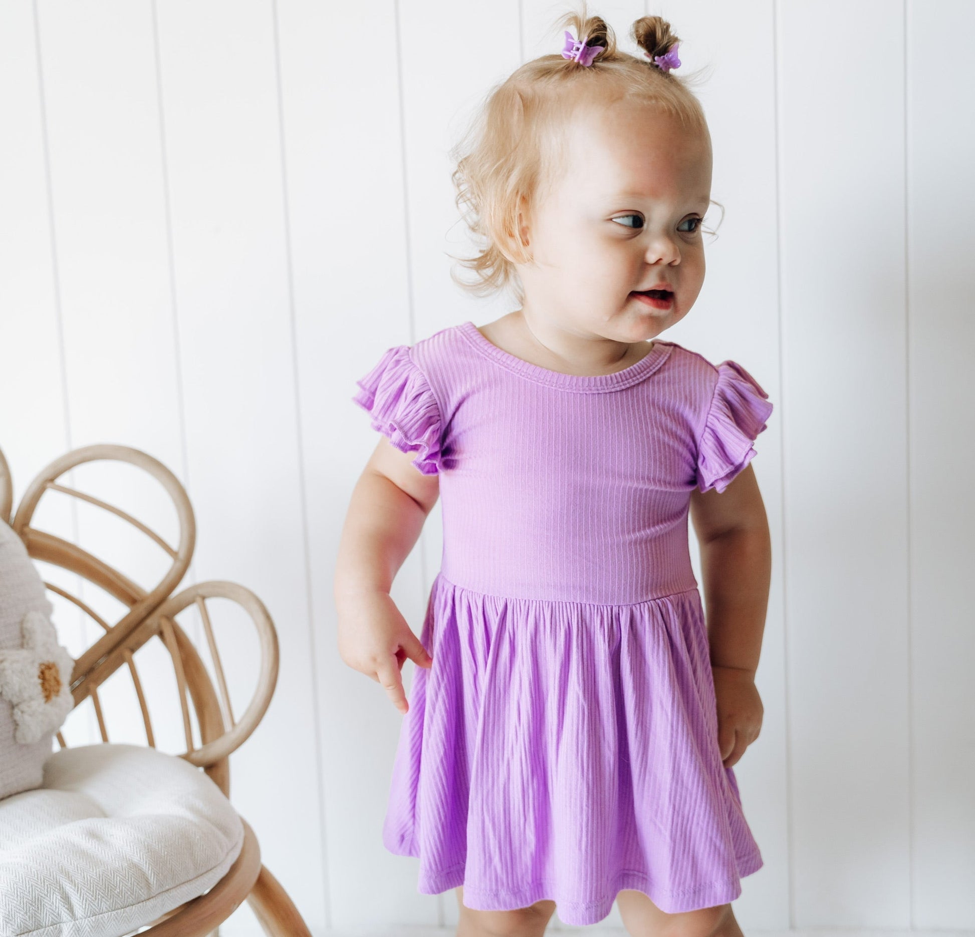 PURPLE RIB DREAM CAP SLEEVE BODYSUIT DRESS - Mack & Harvie