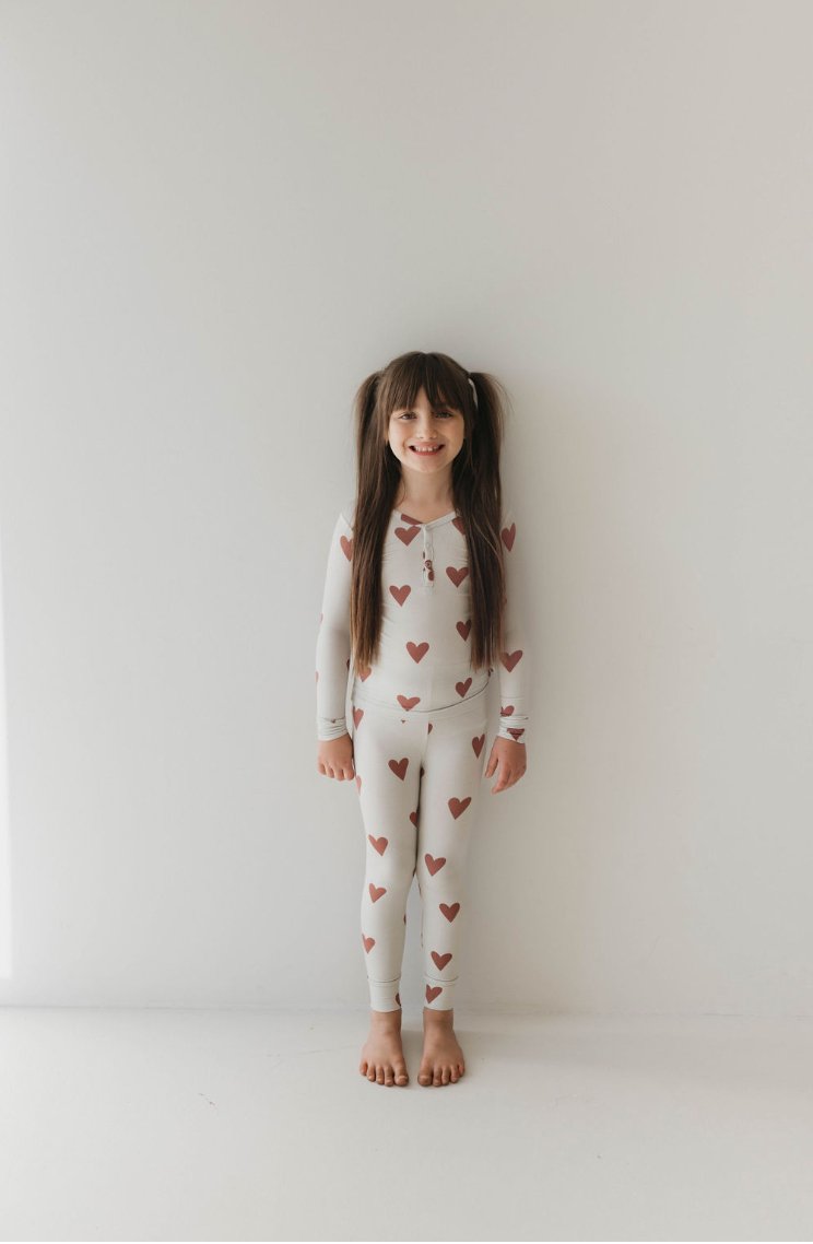 Queen Of Hearts | Paisley’s Hand Drawn Print Two Piece Bamboo Pajamas - Mack & Harvie