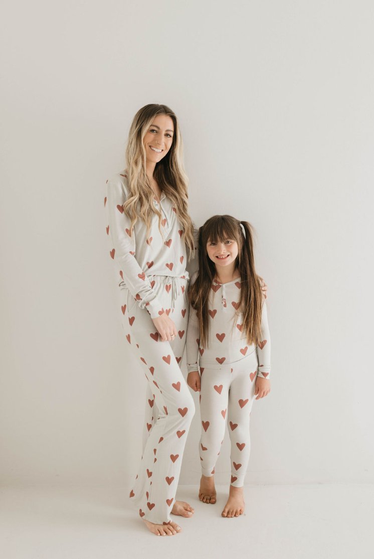 Queen Of Hearts | Paisley’s Hand Drawn Print Two Piece Bamboo Pajamas - Mack & Harvie