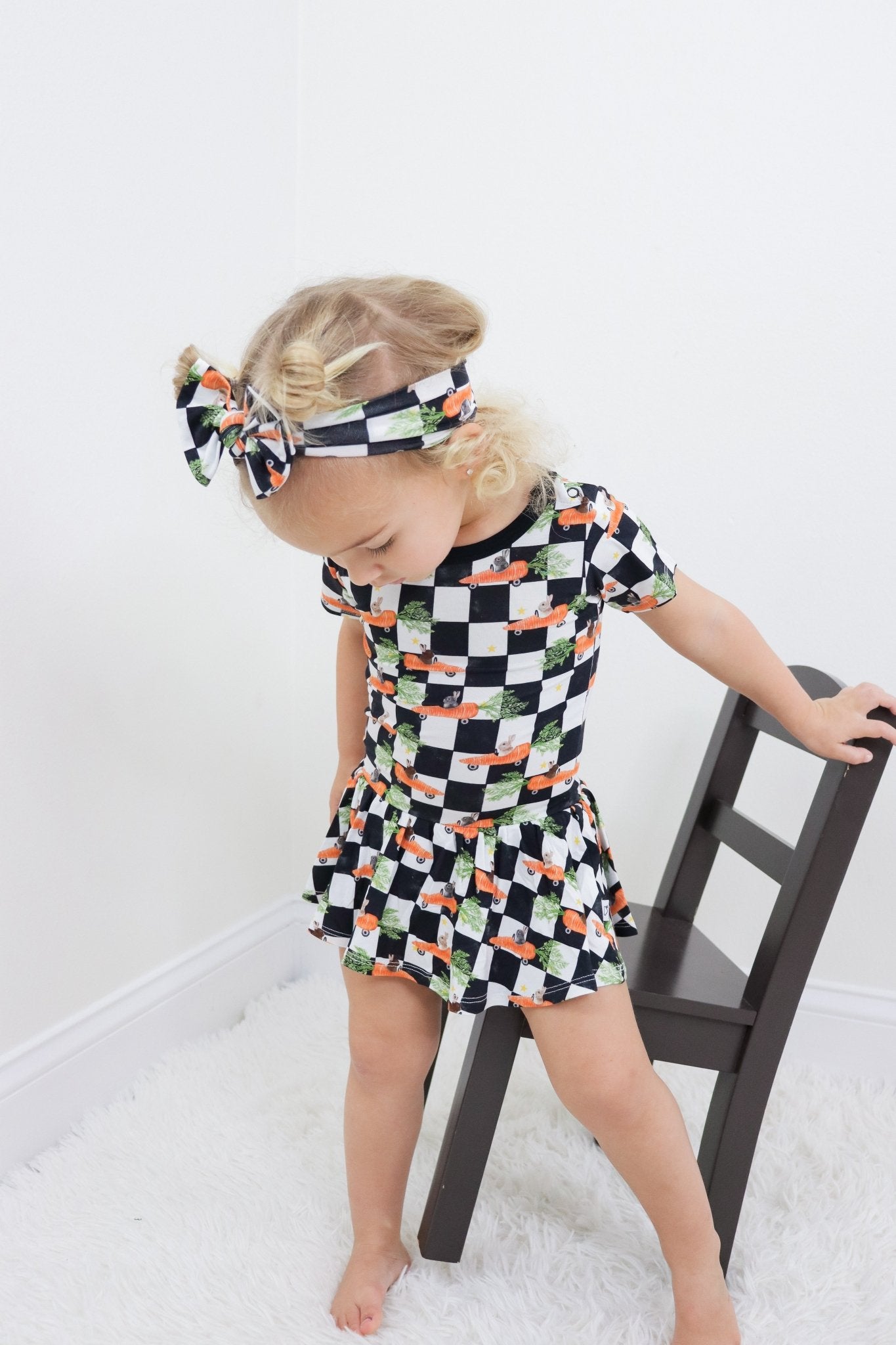 RACING CARROT CHECKERS DREAM BODYSUIT DRESS - Mack & Harvie