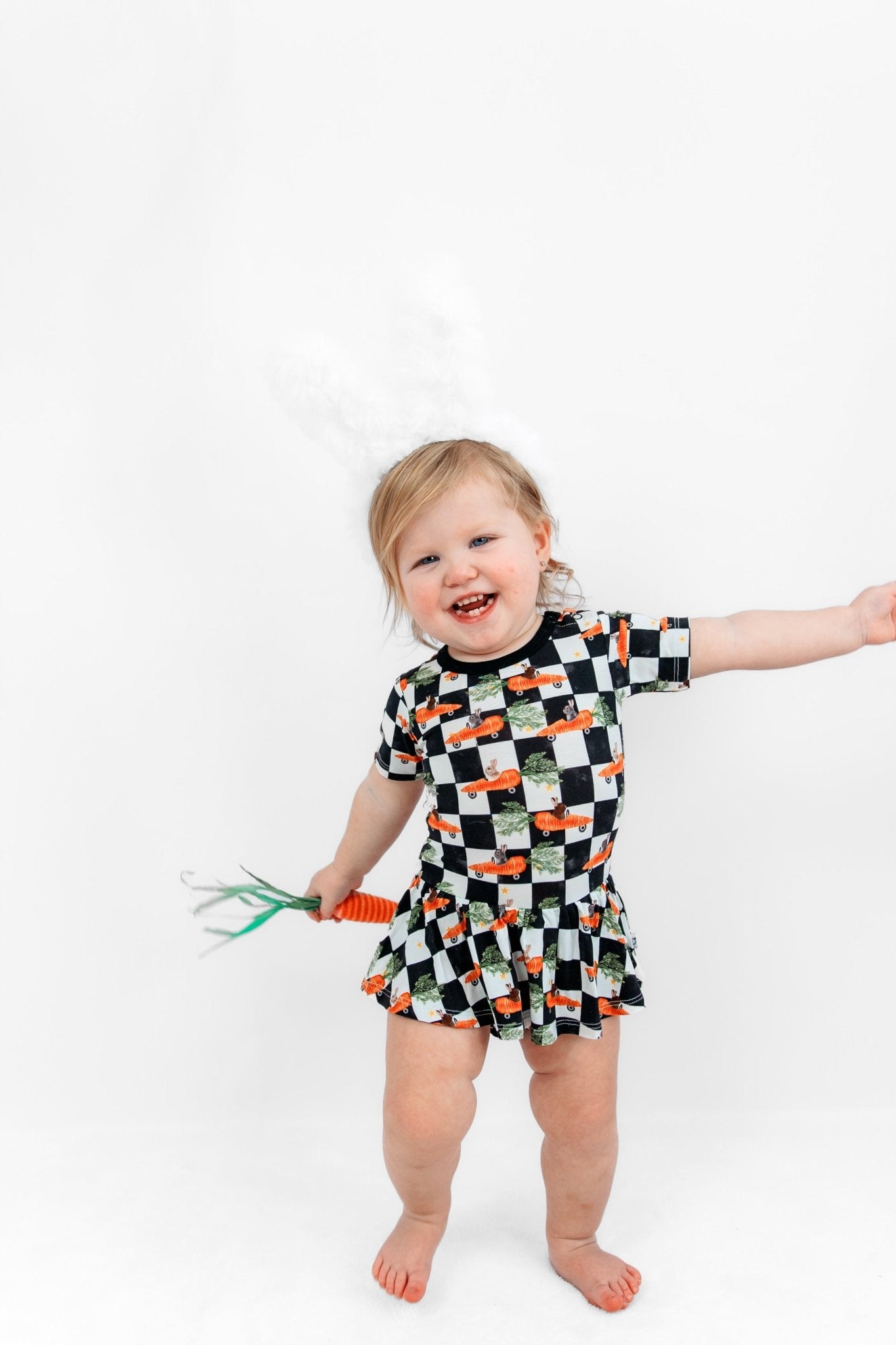 RACING CARROT CHECKERS DREAM BODYSUIT DRESS - Mack & Harvie