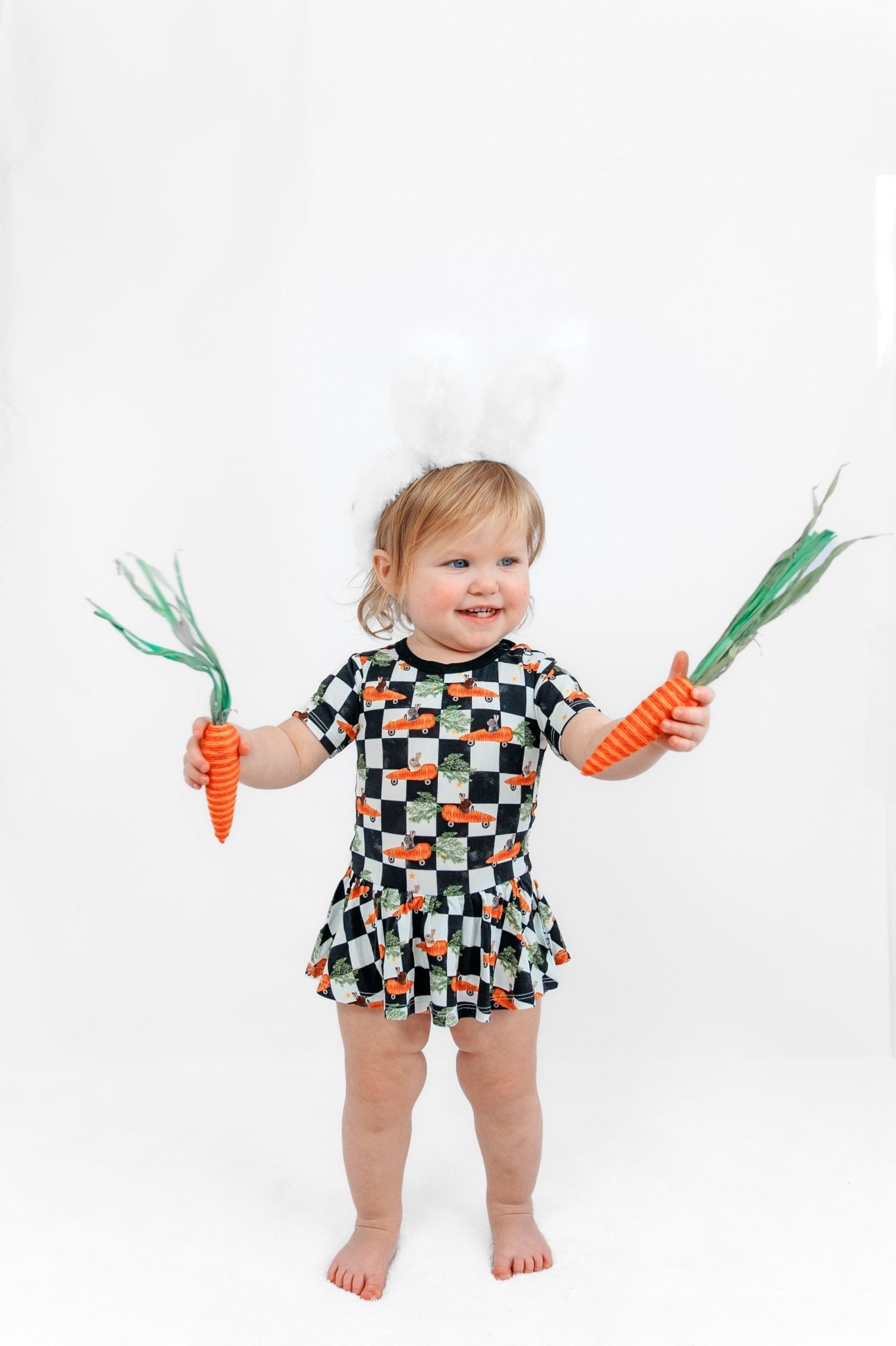 RACING CARROT CHECKERS DREAM BODYSUIT DRESS - Mack & Harvie