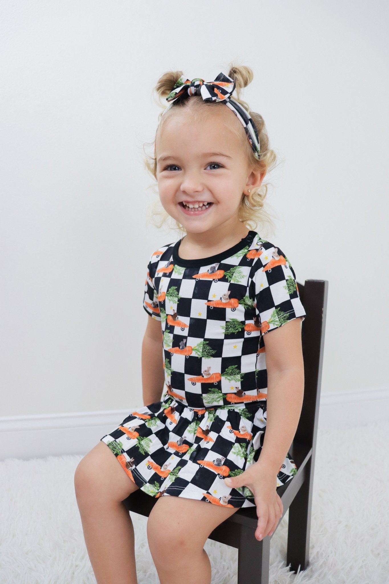 RACING CARROT CHECKERS DREAM BODYSUIT DRESS - Mack & Harvie