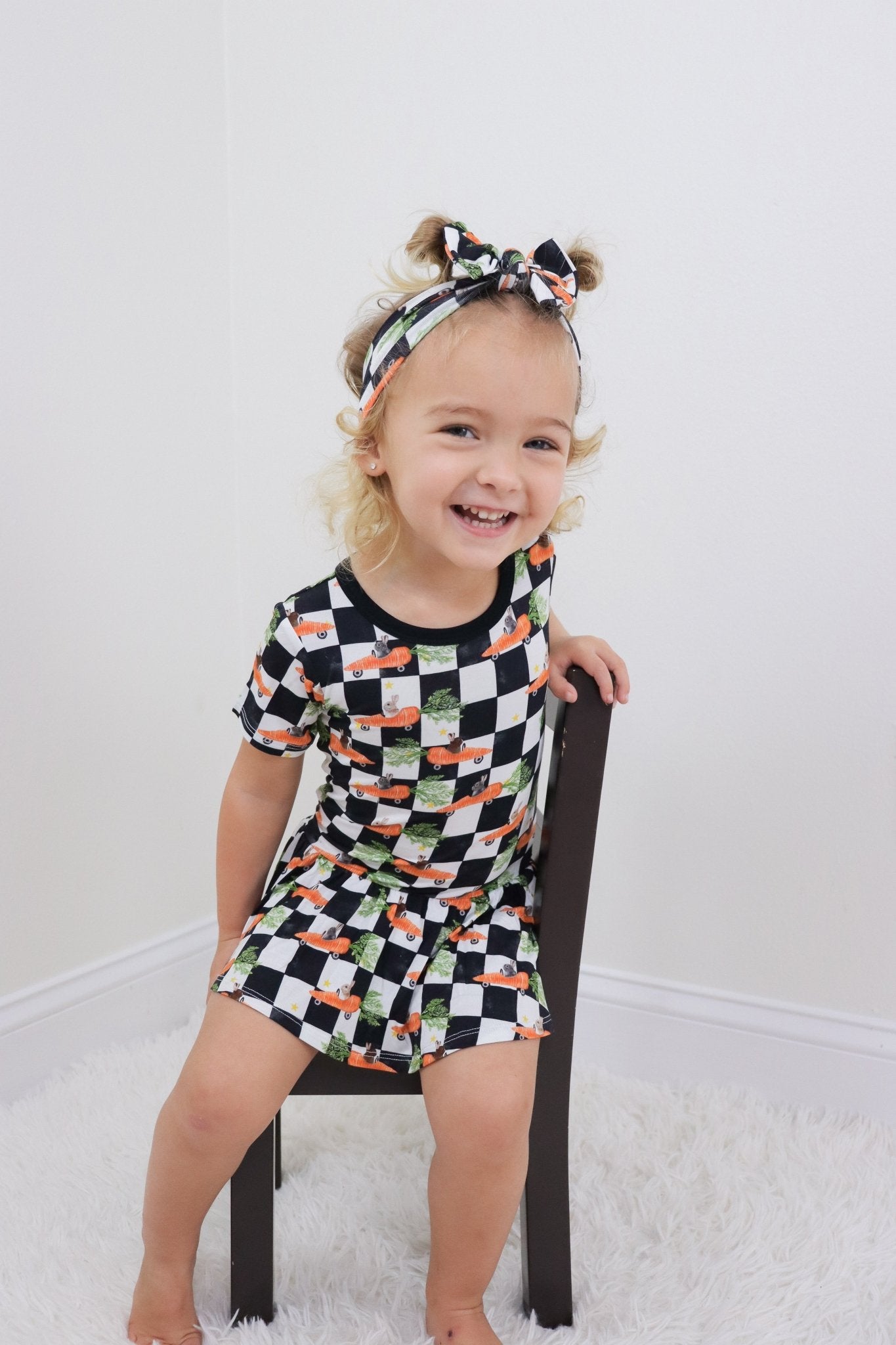 RACING CARROT CHECKERS DREAM BODYSUIT DRESS - Mack & Harvie