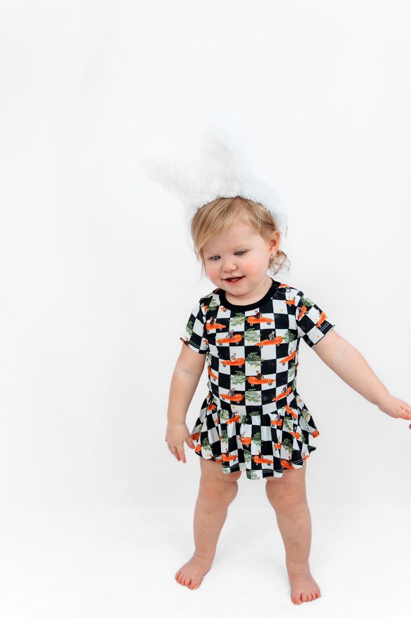 RACING CARROT CHECKERS DREAM BODYSUIT DRESS - Mack & Harvie