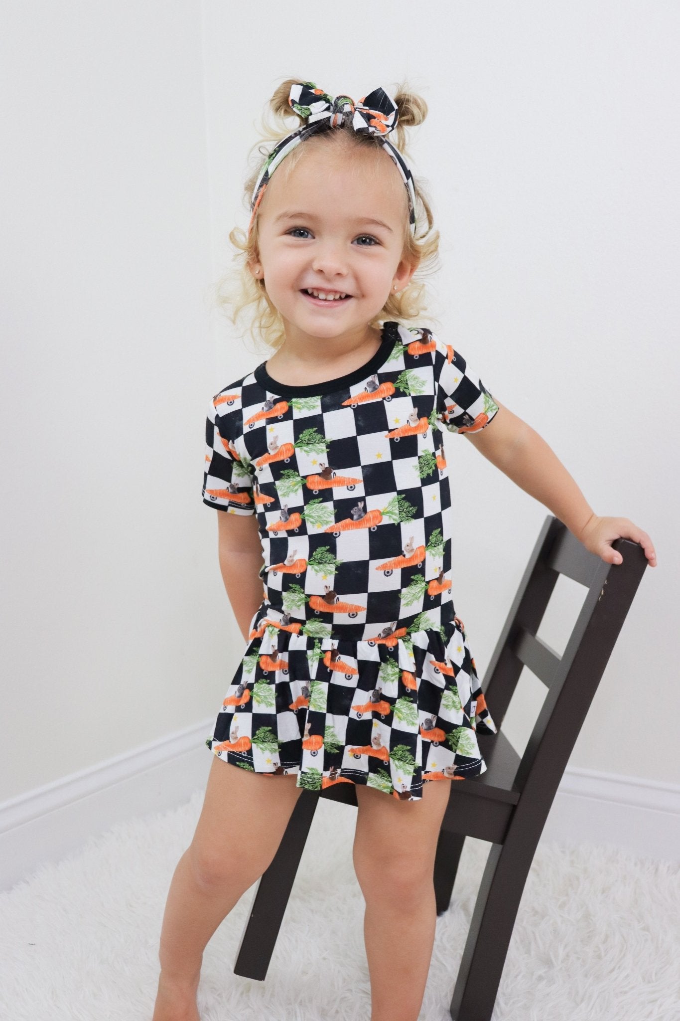 RACING CARROT CHECKERS DREAM BODYSUIT DRESS - Mack & Harvie