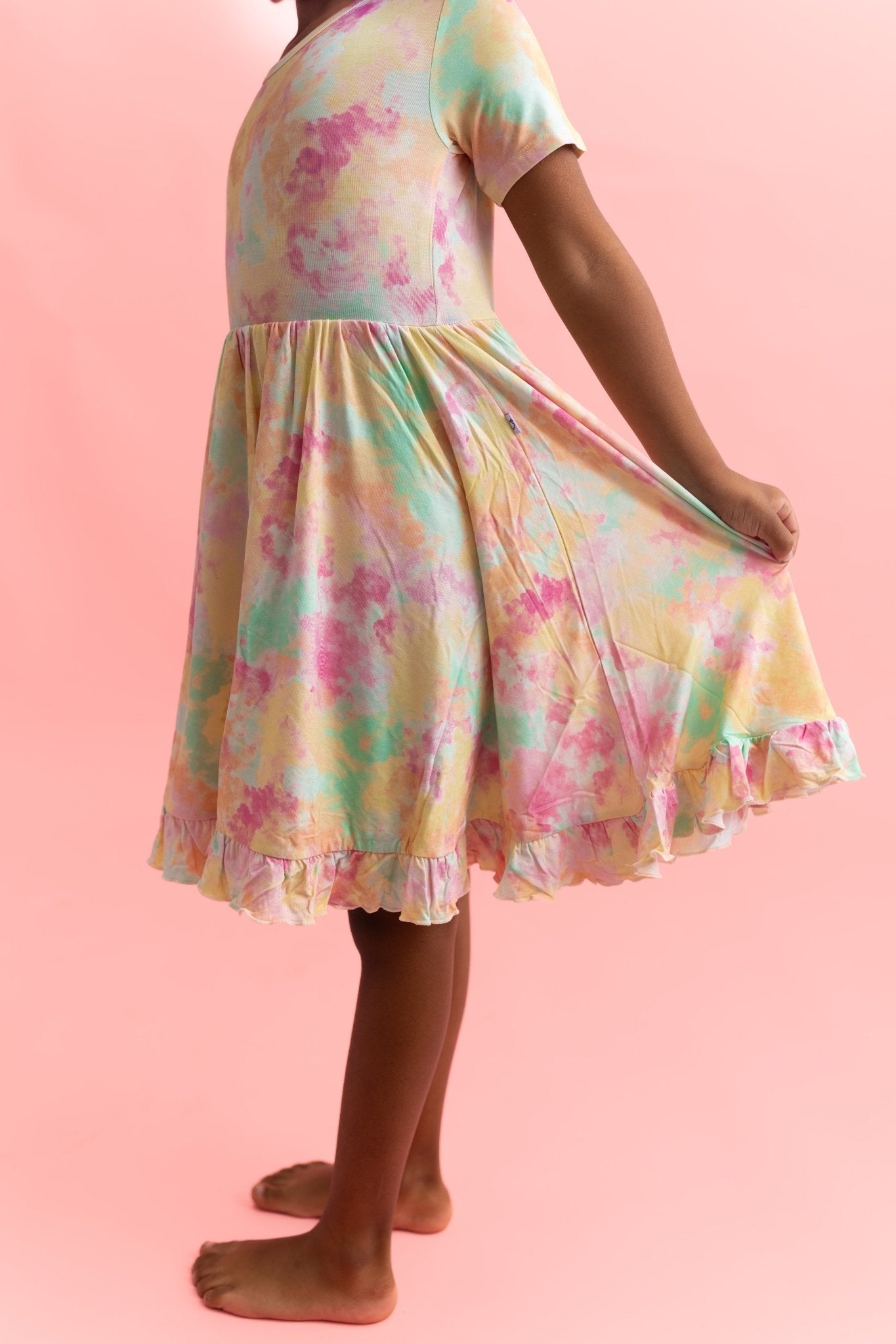 RAINBOW CLOUDS DREAM RUFFLE DRESS - Mack & Harvie