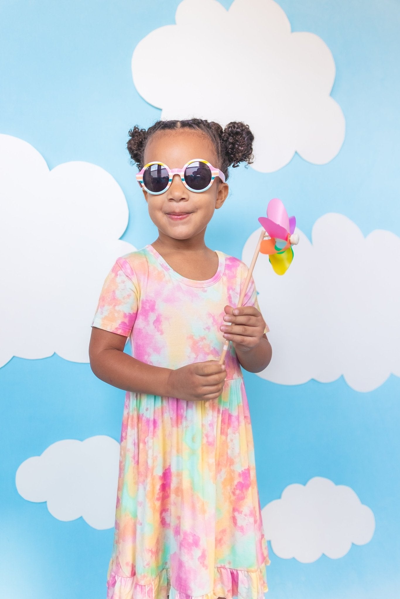 RAINBOW CLOUDS DREAM RUFFLE DRESS - Mack & Harvie