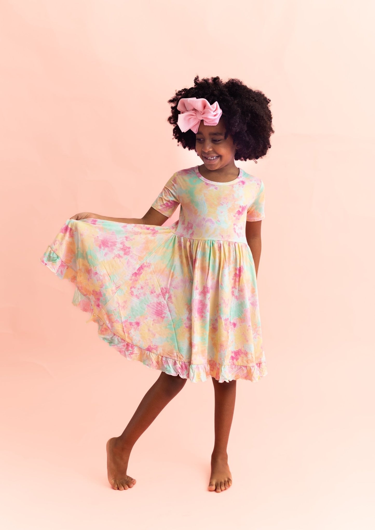 RAINBOW CLOUDS DREAM RUFFLE DRESS - Mack & Harvie