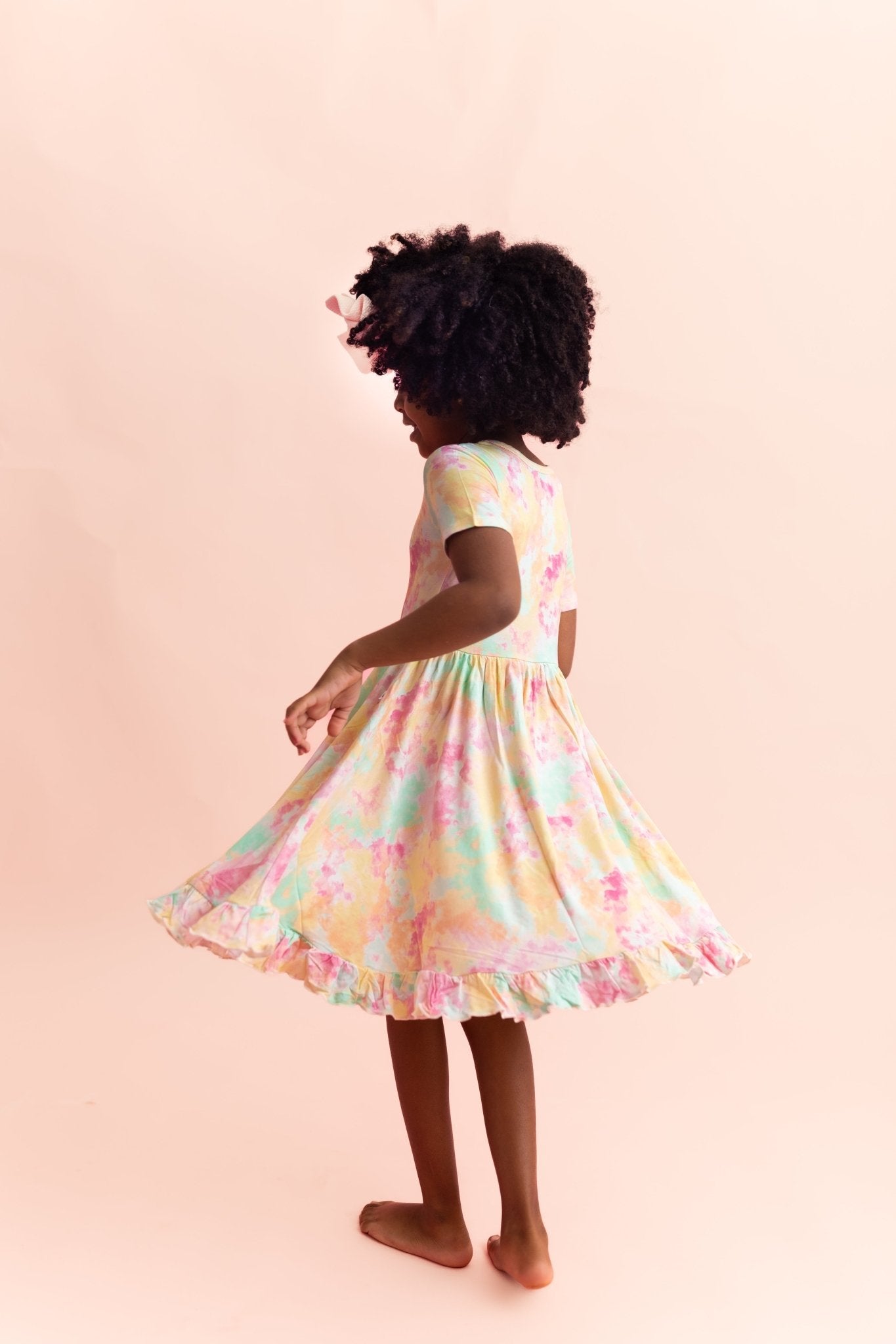 RAINBOW CLOUDS DREAM RUFFLE DRESS - Mack & Harvie