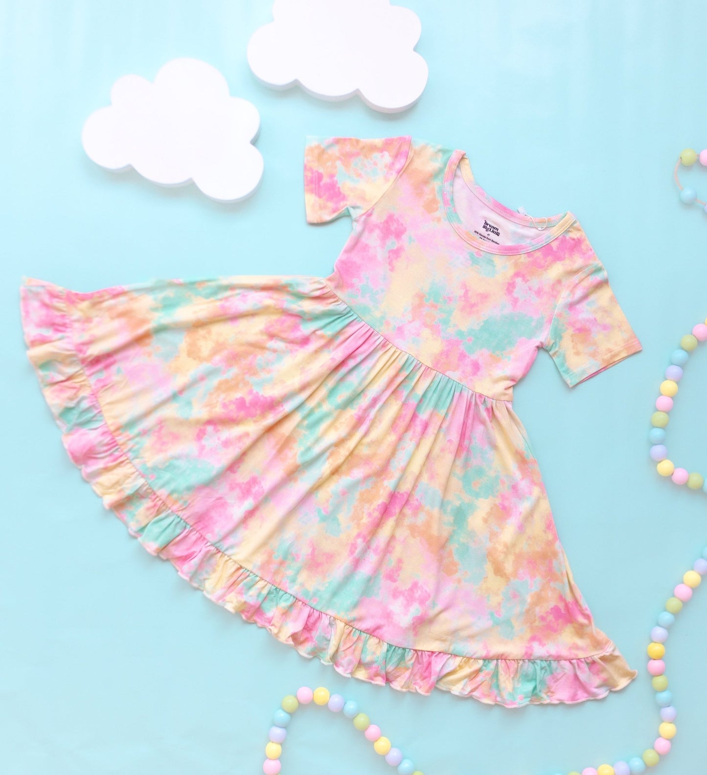 RAINBOW CLOUDS DREAM RUFFLE DRESS - Mack & Harvie