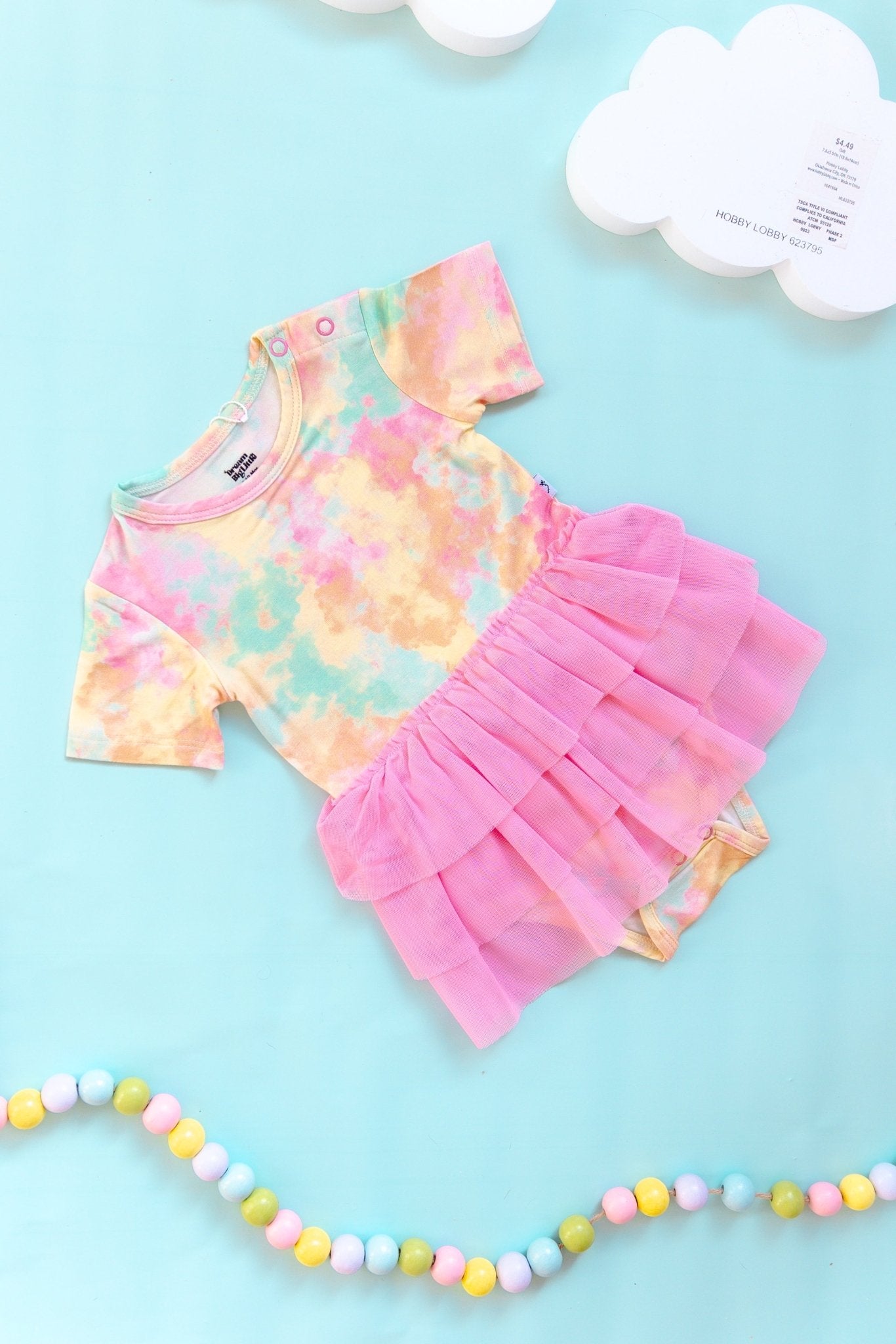 RAINBOW CLOUDS DREAM TUTU BODYSUIT DRESS - Mack & Harvie