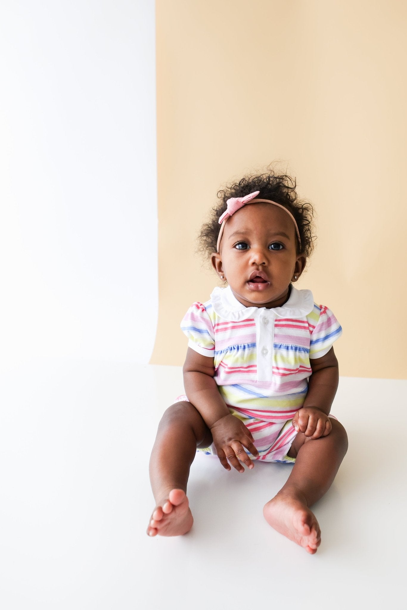 Rainbow Stripe Collared Romper - Mack & Harvie