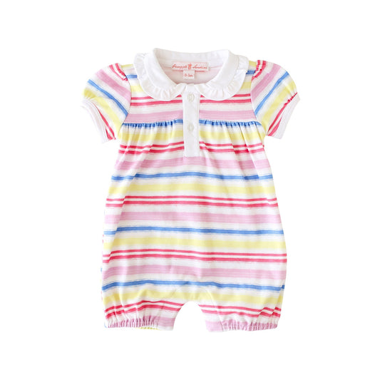 Rainbow Stripe Collared Romper - Mack & Harvie