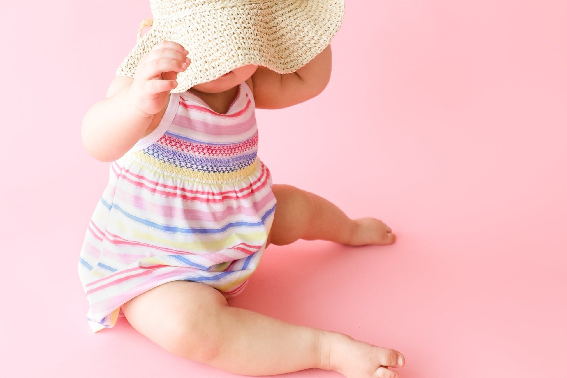 Rainbow Stripe Smocked Tank Dress - Mack & Harvie