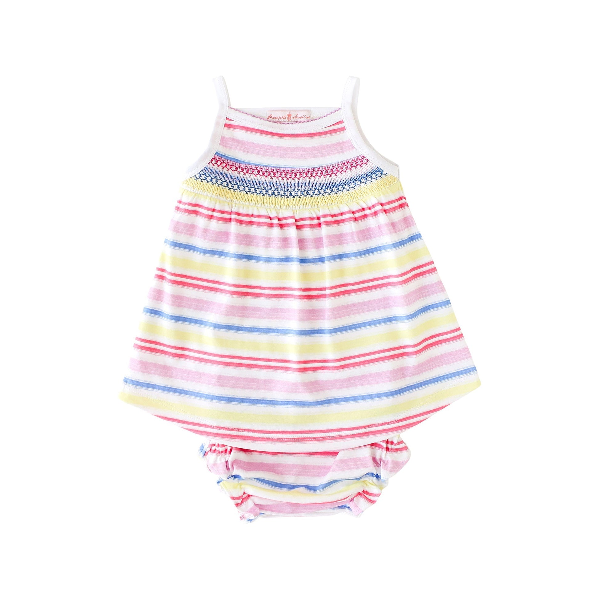 Rainbow Stripe Smocked Tank Dress - Mack & Harvie