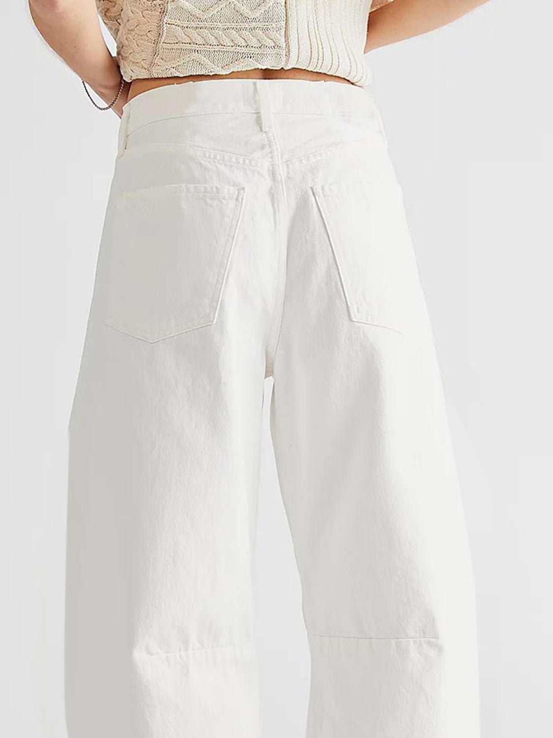 Raw Hem Wide Leg Jeans with Pockets - Mack & Harvie