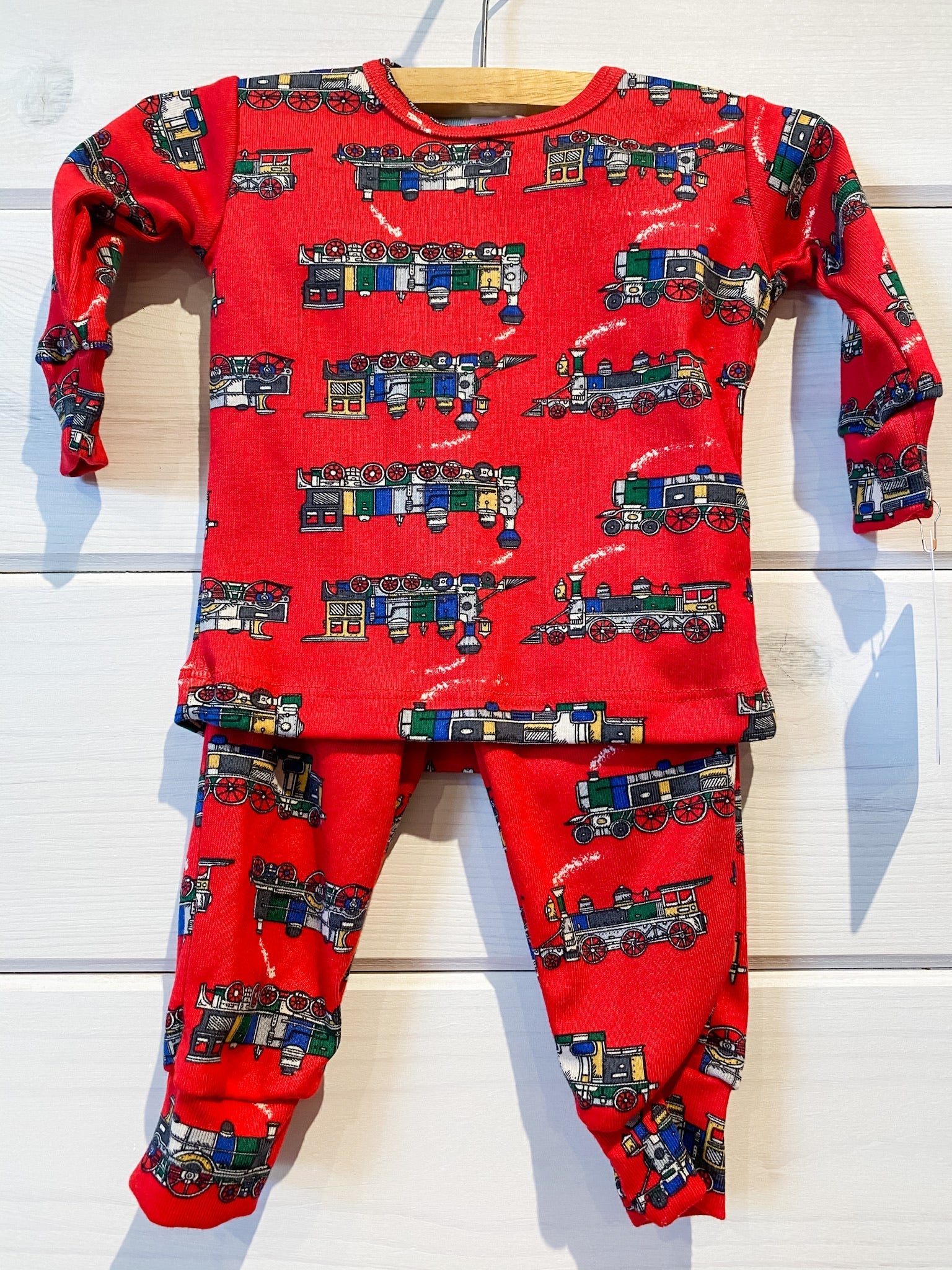 Red Choo Choo Train Two Piece PJ Set - Mack & Harvie