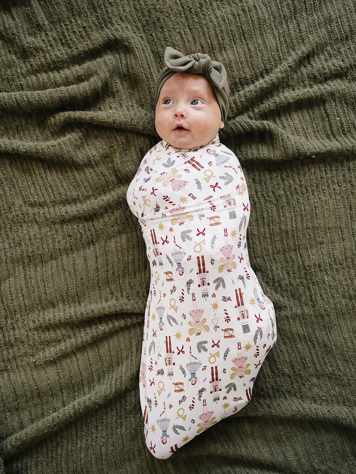 Red Nutcracker Stretch Swaddle - Mack & Harvie