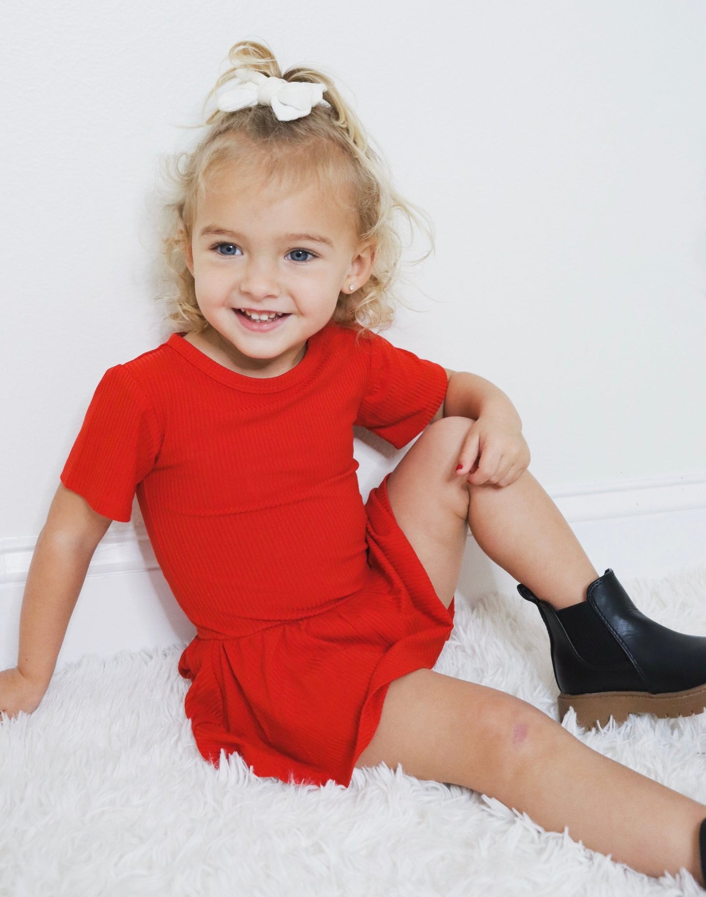 RED RIB DREAM BODYSUIT DRESS - Mack & Harvie