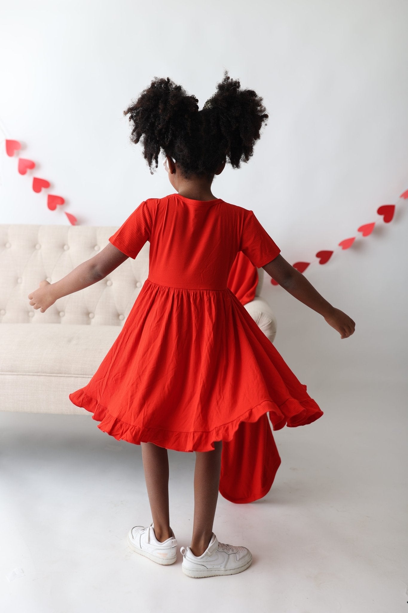 RED RIB DREAM RUFFLE DRESS - Mack & Harvie