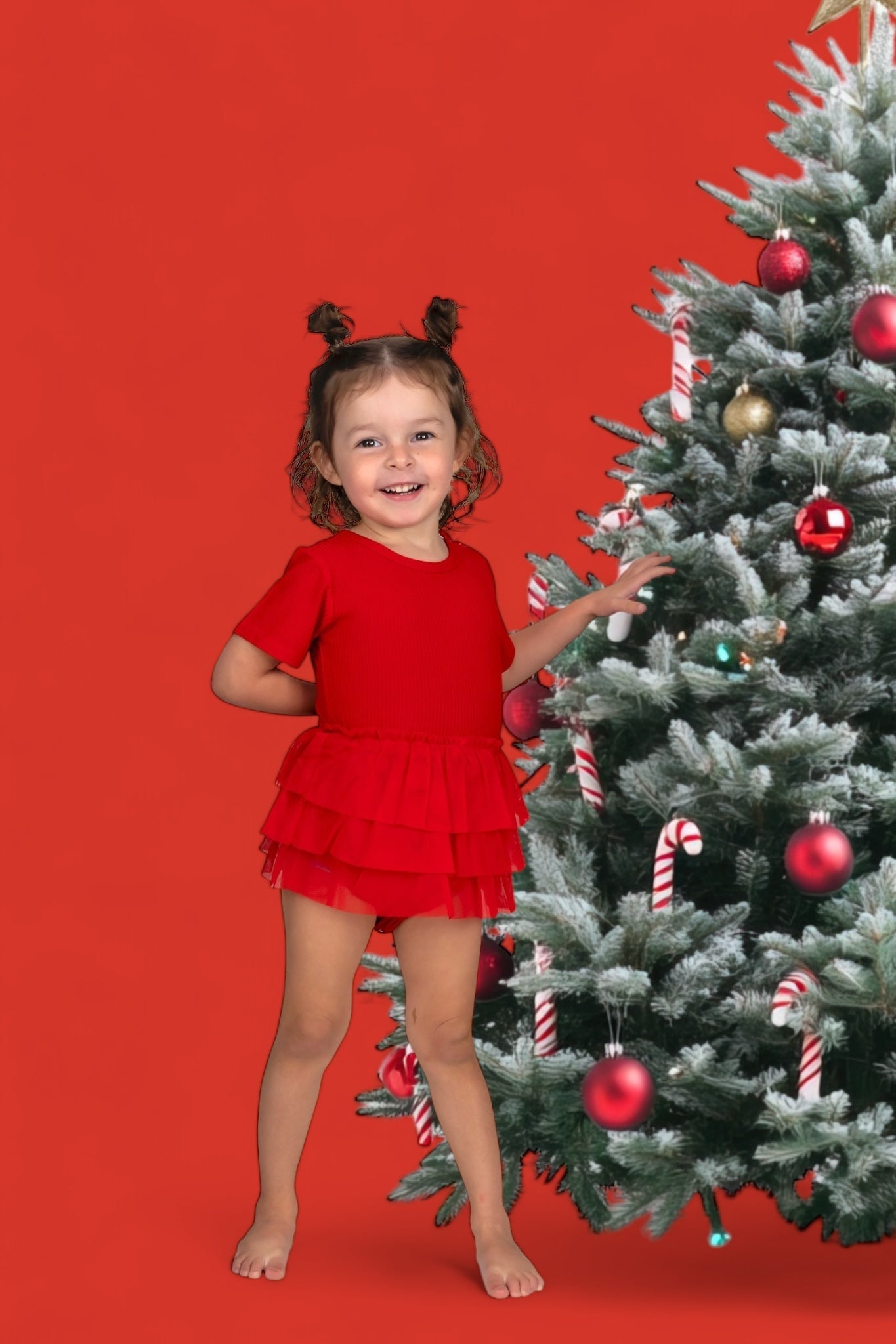 RED RIB DREAM TUTU BODYSUIT DRESS - Mack & Harvie