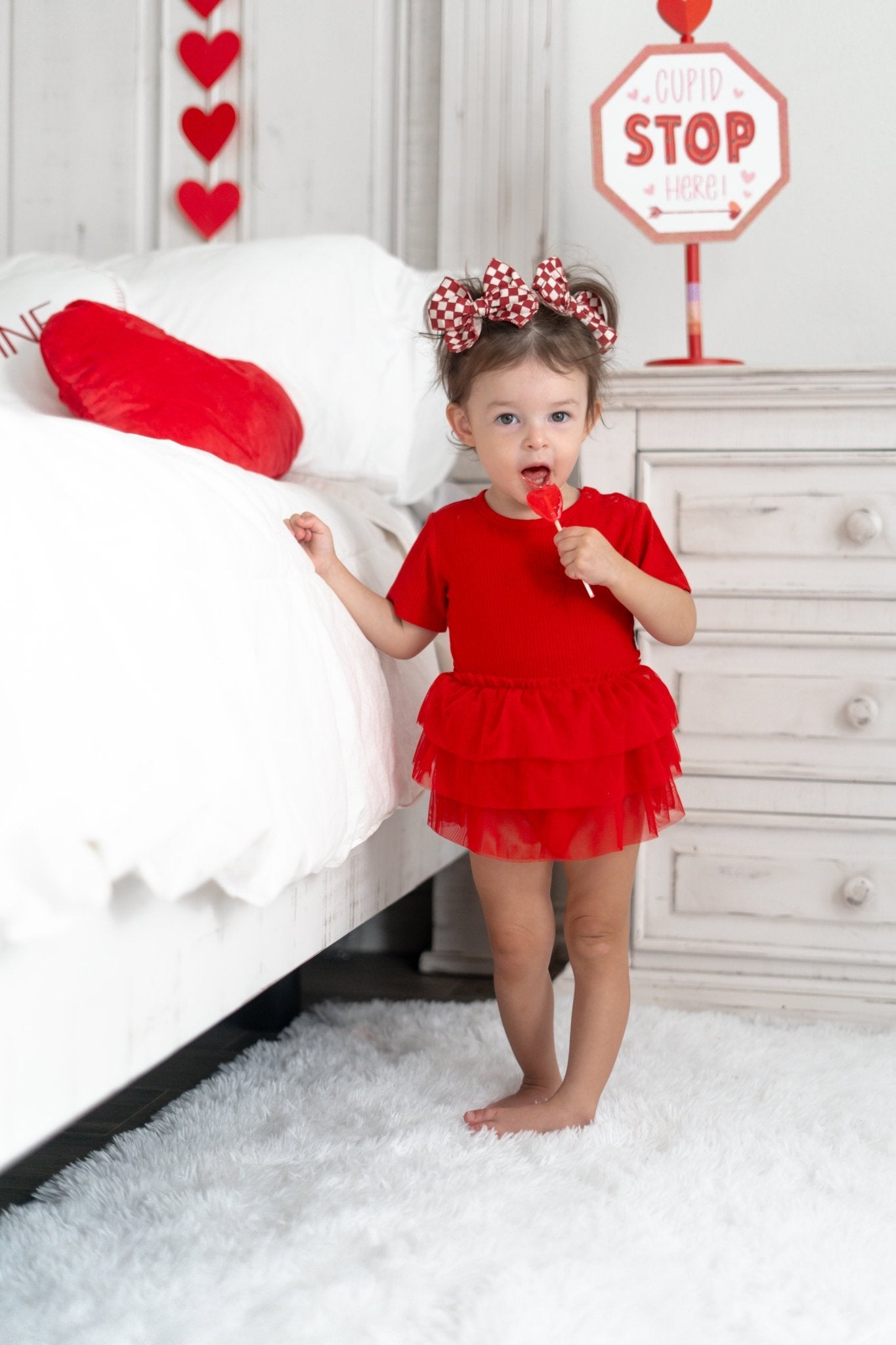 RED RIB DREAM TUTU BODYSUIT DRESS - Mack & Harvie